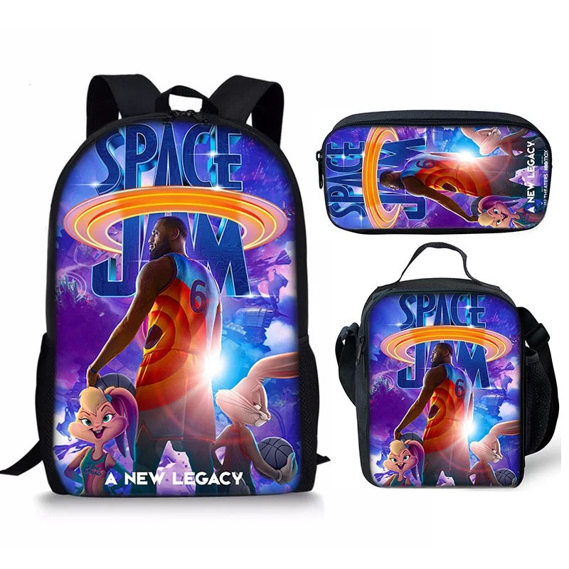 Space Jam A New Legacy Schoolbag Backpack Lunch Bag Pencil Case Set Gift for Kids Students