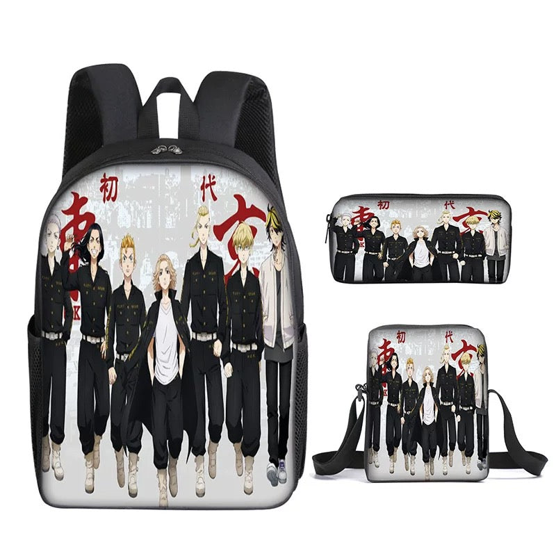 Tokyo Revengers Schoolbag Backpack Lunch Bag Pencil Case Set Gift for Kids Students