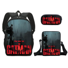 The Dark Knight Batman Schoolbag Backpack Lunch Bag Pencil Case Set Gift for Kids Students