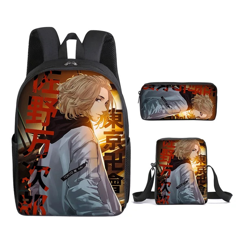 Tokyo Revengers Schoolbag Backpack Lunch Bag Pencil Case Set Gift for Kids Students