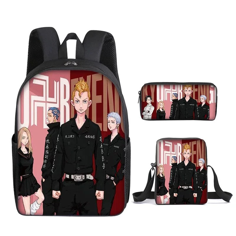 Tokyo Revengers Schoolbag Backpack Lunch Bag Pencil Case Set Gift for Kids Students