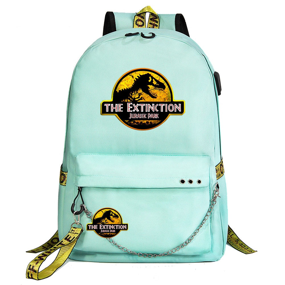 Jurassic World USB Charging Backpack Shoolbag Notebook Bag Gifts for Kids Students