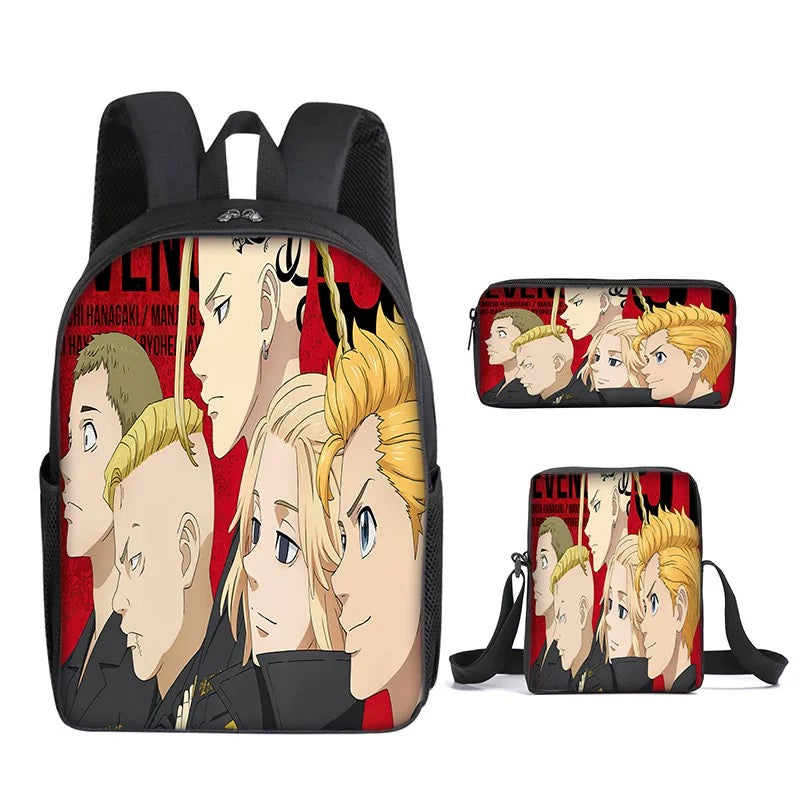 Tokyo Revengers Schoolbag Backpack Lunch Bag Pencil Case Set Gift for Kids Students