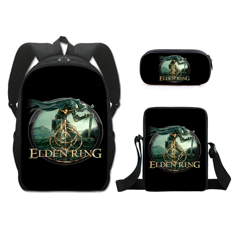 Game Elden Ring Schoolbag Backpack Lunch Bag Pencil Case Set Gift for Kids Students