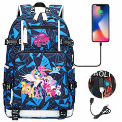 My Little Pony USB Charging Backpack School NoteBook Laptop Travel Bags