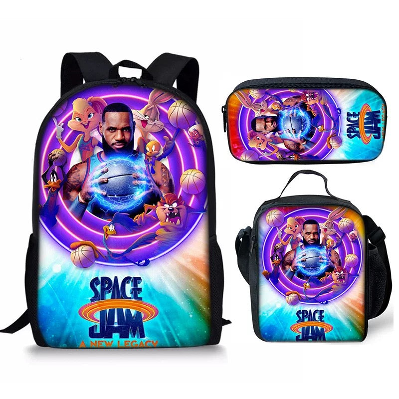 Space Jam A New Legacy Schoolbag Backpack Lunch Bag Pencil Case Set Gift for Kids Students