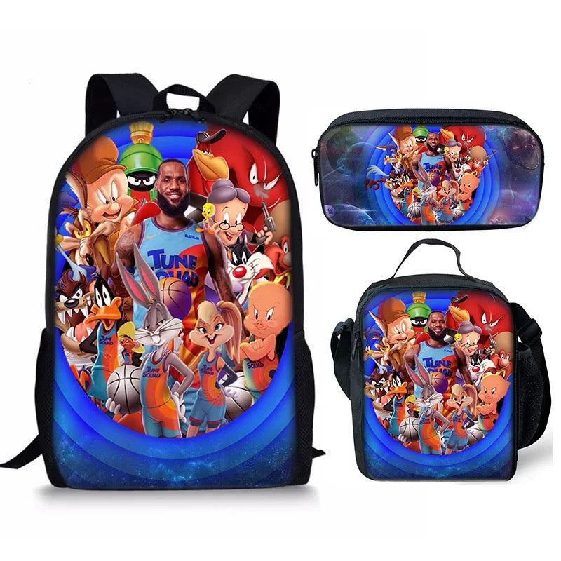 Space Jam A New Legacy Schoolbag Backpack Lunch Bag Pencil Case Set Gift for Kids Students