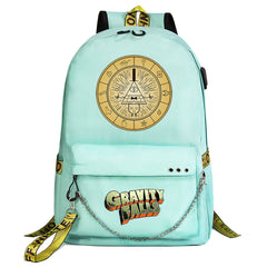 Gravity Falls USB Charging Backpack Shoolbag Notebook Bag Gifts for Kids Students