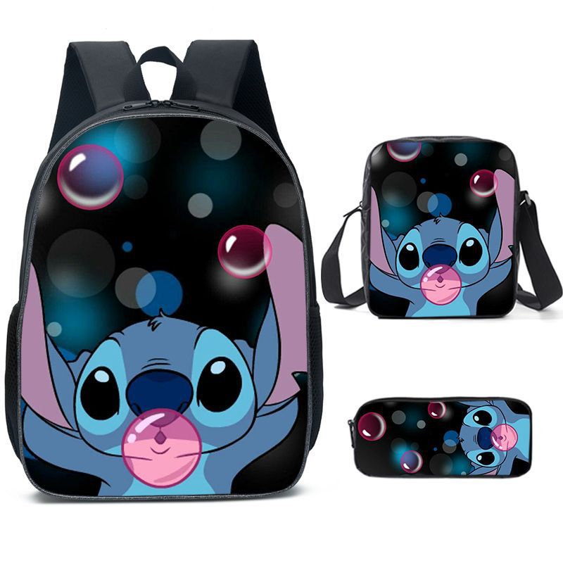 16″Lilo & Stitch Backpack School Bag+Lunch Bag+Pencil Bag - giftcartoon