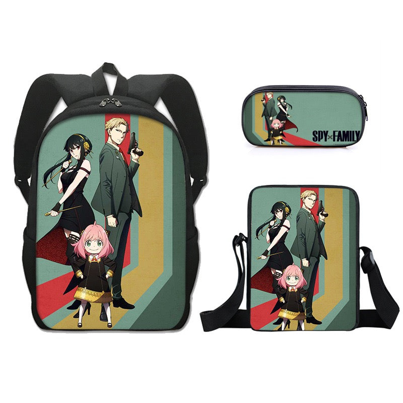 SPY×FAMILY Schoolbag Backpack Lunch Bag Pencil Case Set Gift for Kids Students