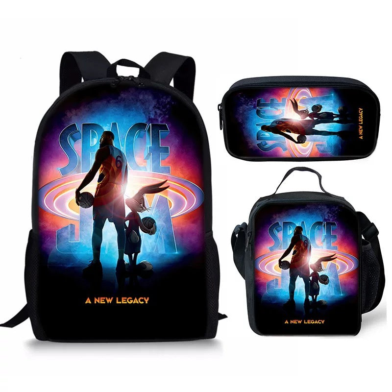 Space Jam A New Legacy Schoolbag Backpack Lunch Bag Pencil Case Set Gift for Kids Students