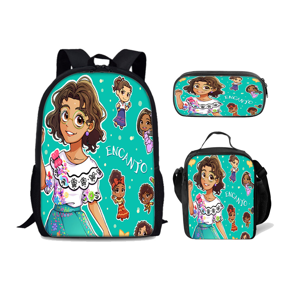 Encanto Mirabel Schoolbag Backpack Lunch Bag Pencil Case Set Gift for Kids Students