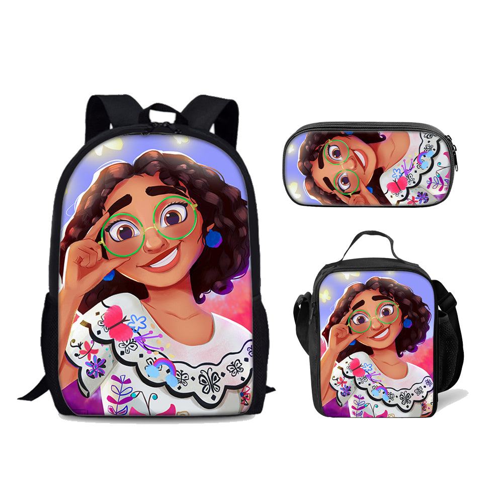 Encanto Mirabel Schoolbag Backpack Lunch Bag Pencil Case Set Gift for Kids Students