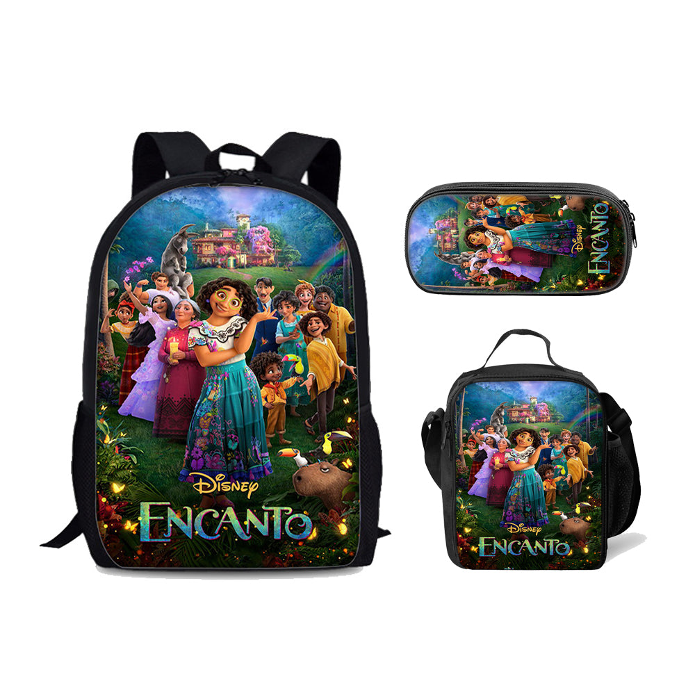 Encanto Mirabel Schoolbag Backpack Lunch Bag Pencil Case Set Gift for Kids Students