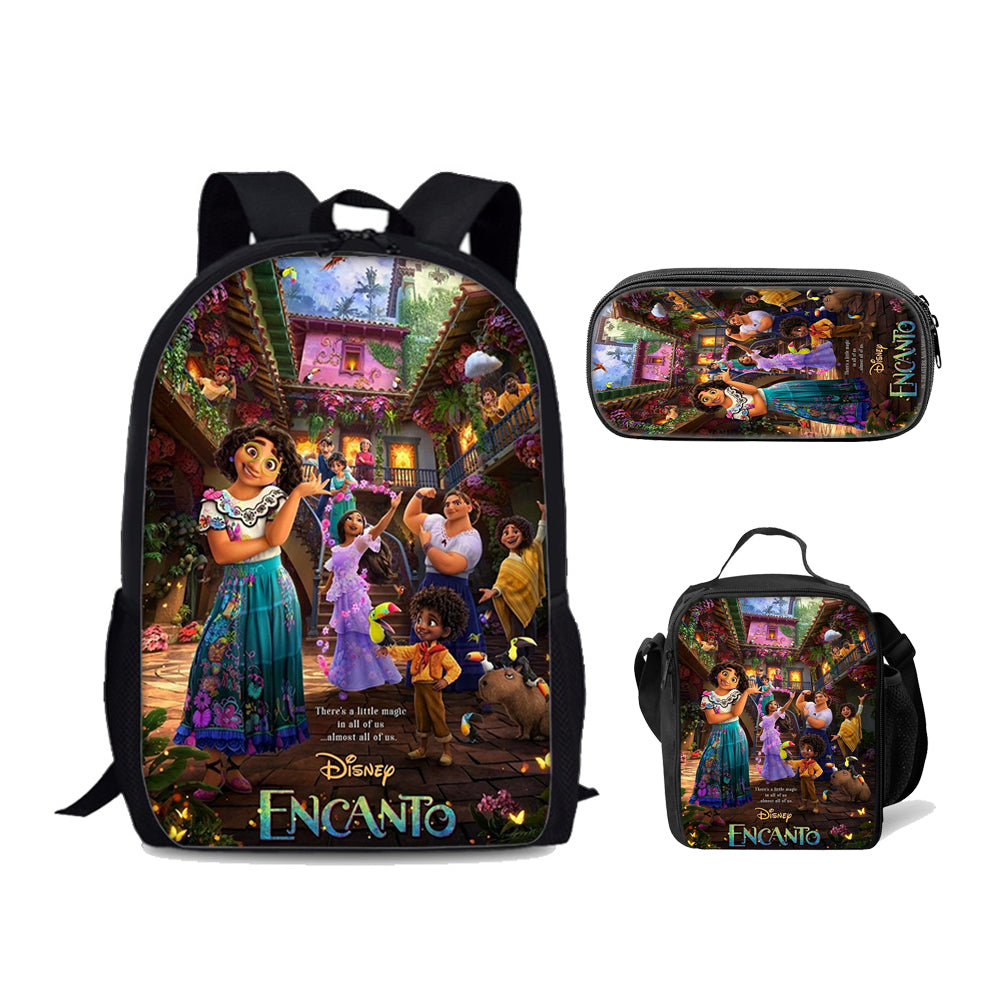 Encanto Mirabel Schoolbag Backpack Lunch Bag Pencil Case Set Gift for Kids Students