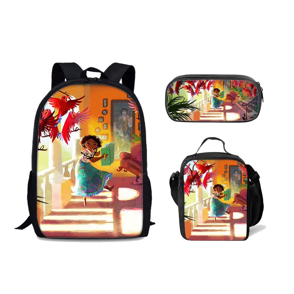 Encanto Mirabel Schoolbag Backpack Lunch Bag Pencil Case Set Gift for Kids Students