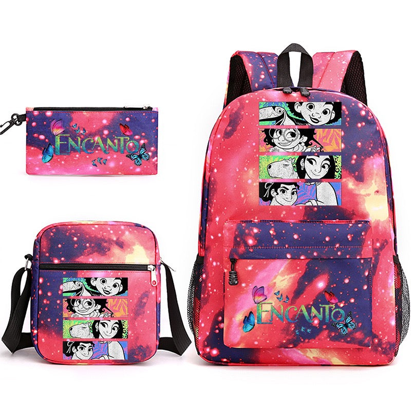 Encanto SchoolBag Backpack Shoulder Bag Book Pencil Bags  3pcs Set