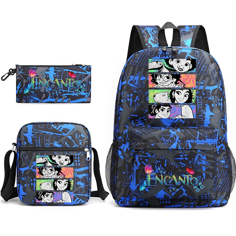 Encanto SchoolBag Backpack Shoulder Bag Book Pencil Bags  3pcs Set