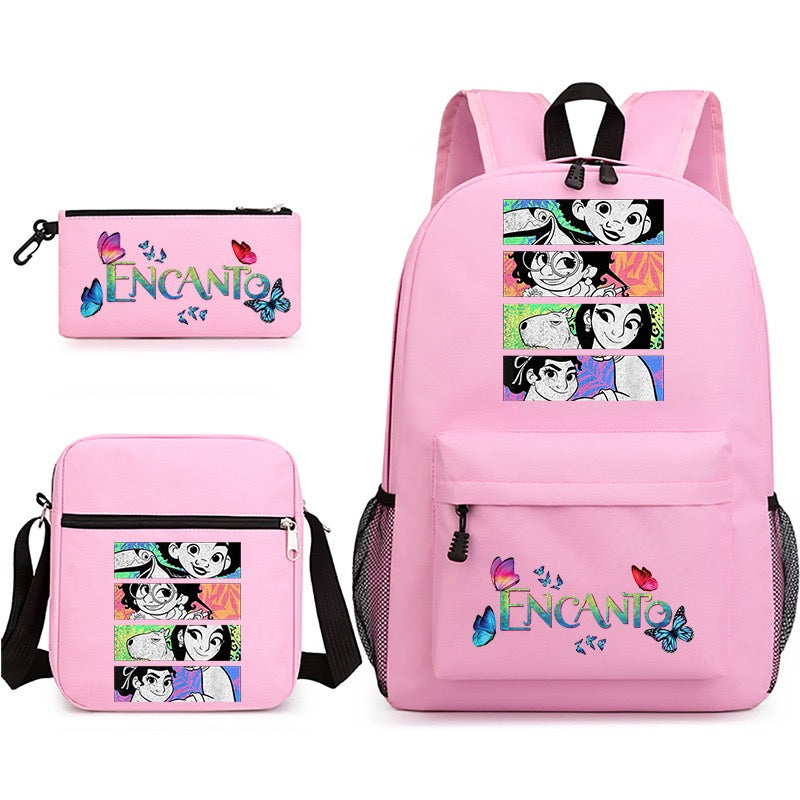 Encanto SchoolBag Backpack Shoulder Bag Book Pencil Bags  3pcs Set