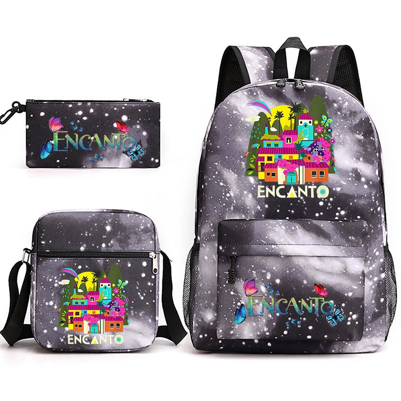 Encanto SchoolBag Backpack Shoulder Bag Book Pencil Bags  3pcs Set