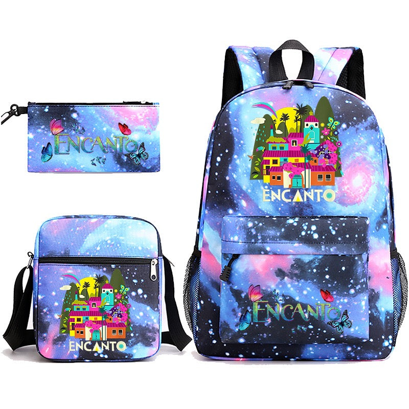 Encanto SchoolBag Backpack Shoulder Bag Book Pencil Bags  3pcs Set