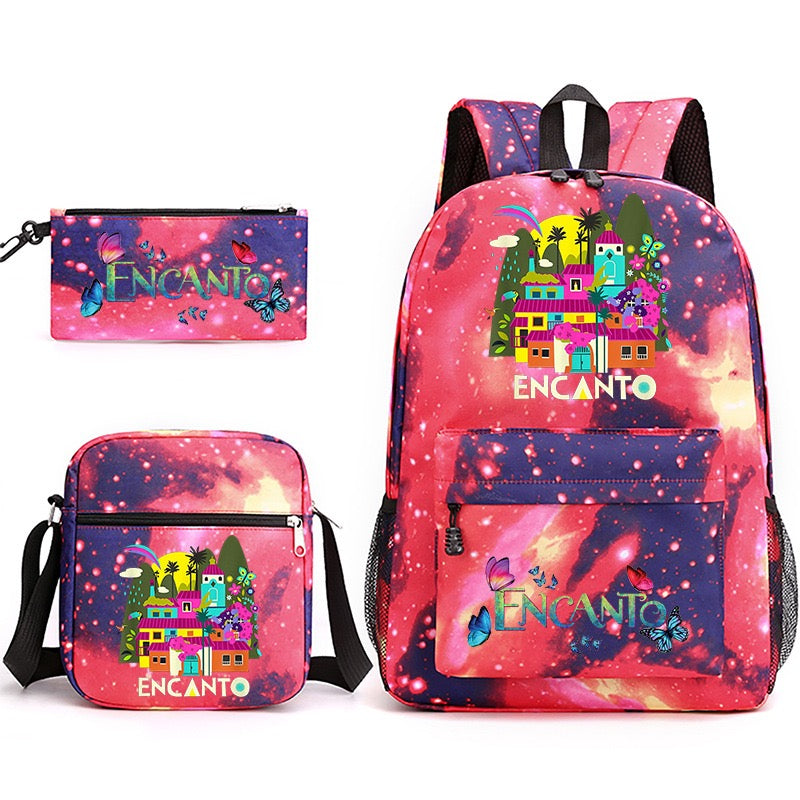 Encanto SchoolBag Backpack Shoulder Bag Book Pencil Bags  3pcs Set