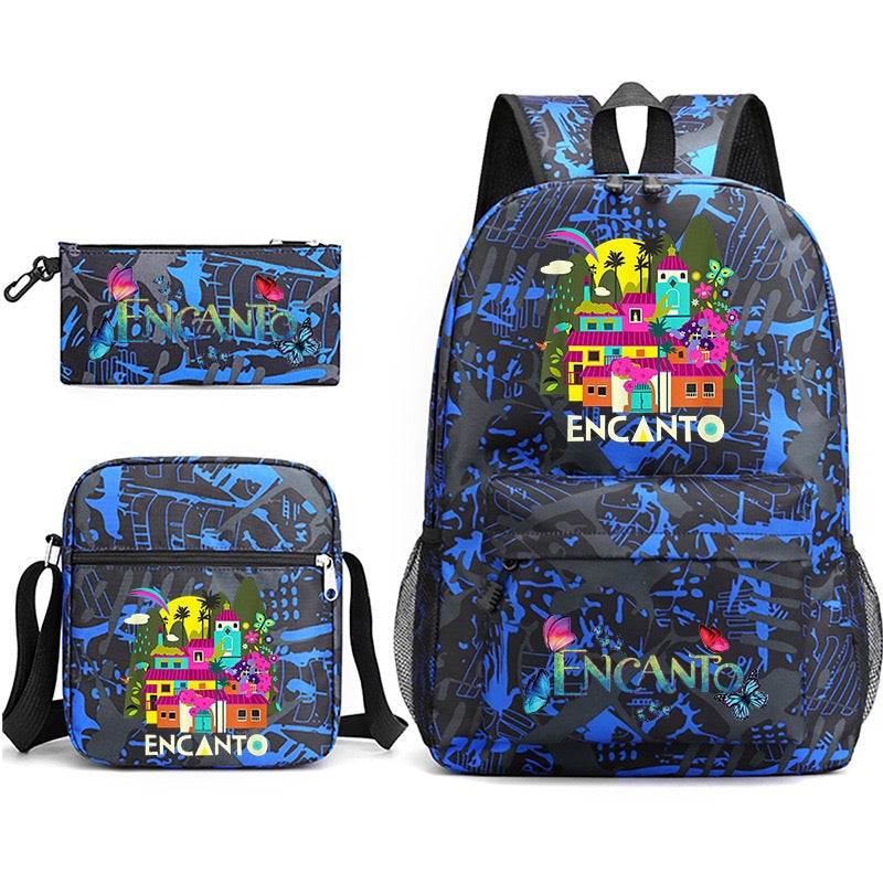 Encanto SchoolBag Backpack Shoulder Bag Book Pencil Bags  3pcs Set