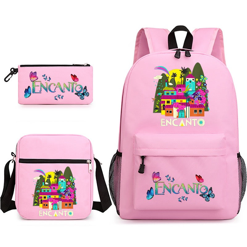 Encanto SchoolBag Backpack Shoulder Bag Book Pencil Bags  3pcs Set