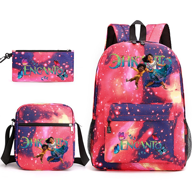 Encanto SchoolBag Backpack Shoulder Bag Book Pencil Bags  3pcs Set