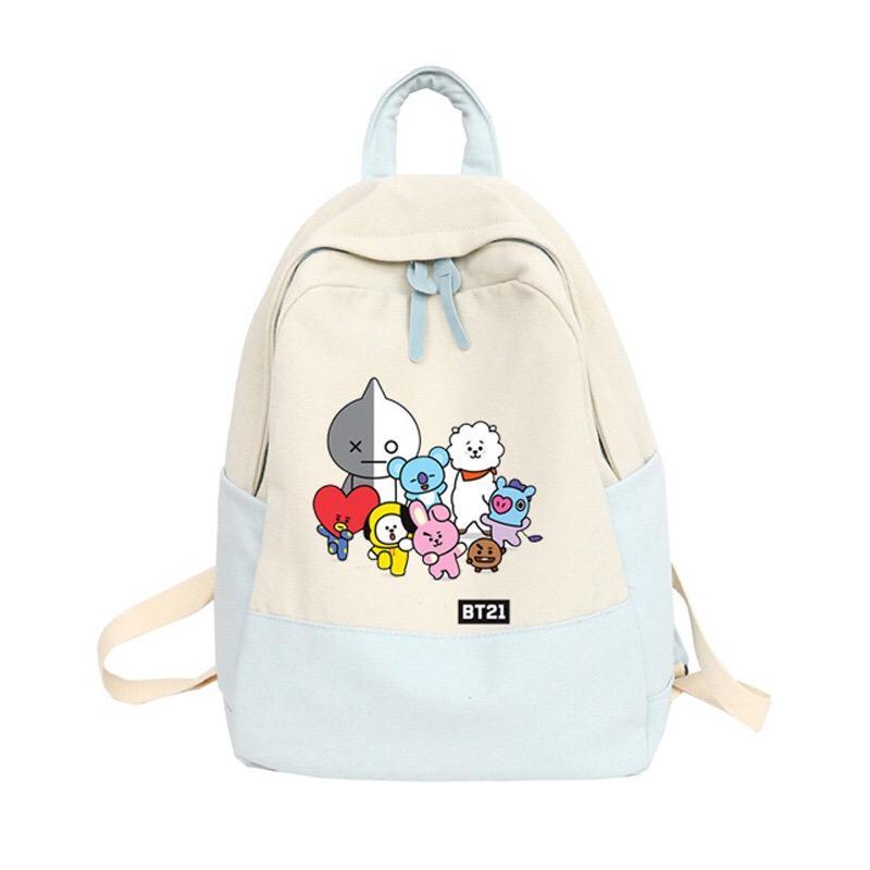 Cluci for girls, front side bts printed college bags girls