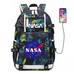 Space USB Charging Backpack School NoteBook Laptop Travel Bags