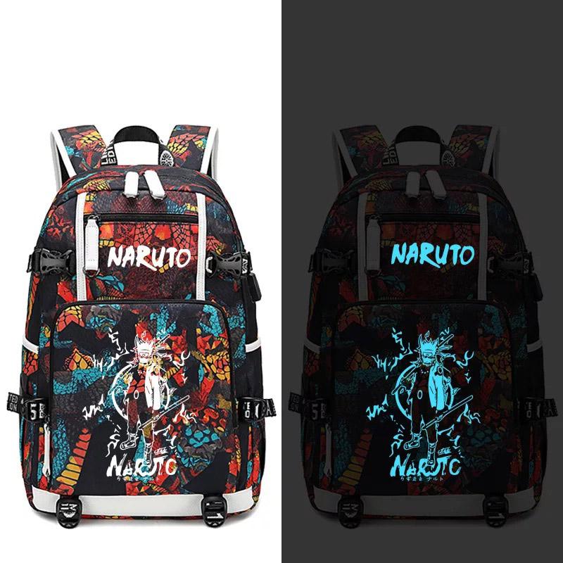 Anime Naruto Uzumaki Hatake Kakashi Uchiha Sasuke #4 USB Charging Backpack School NoteBook Laptop Travel Bags