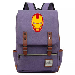 Iron Man Superhero Canvas Travel Backpack Notebook School Bag