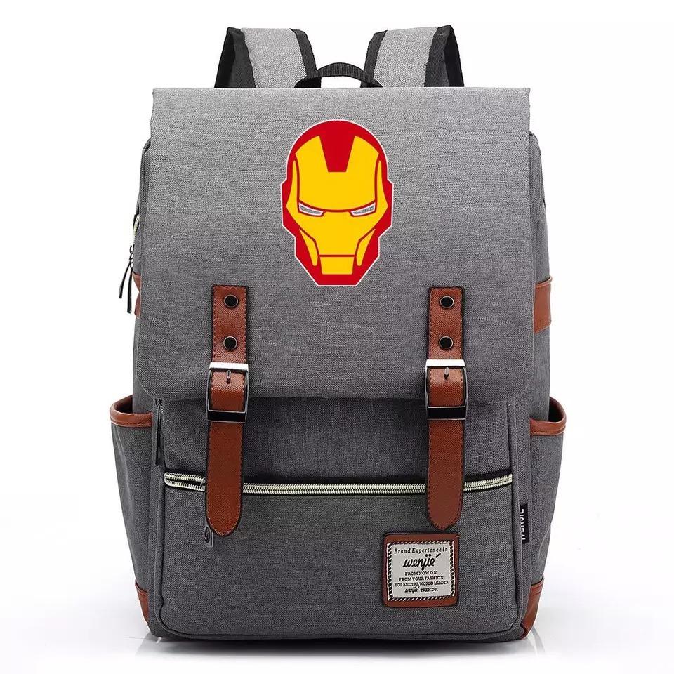 Iron Man Superhero Canvas Travel Backpack Notebook School Bag