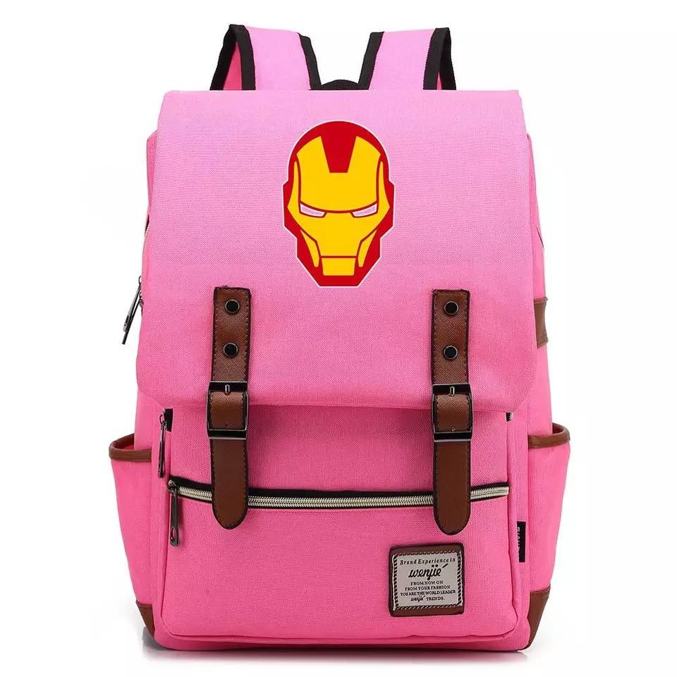 Iron Man Superhero Canvas Travel Backpack Notebook School Bag