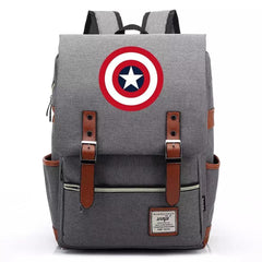 Captain America Superhero Canvas Travel Backpack Notebook School Bag