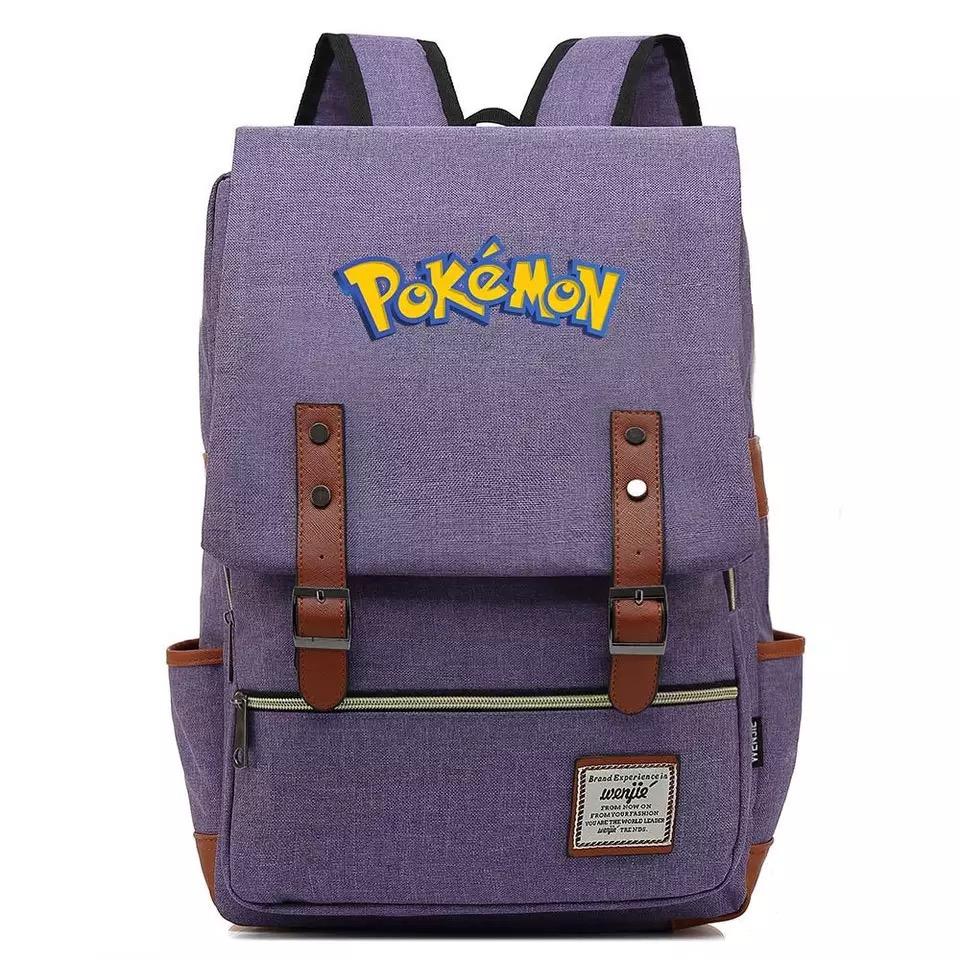 Pokemon Pikachu Canvas Travel Backpack School Notebook Bag