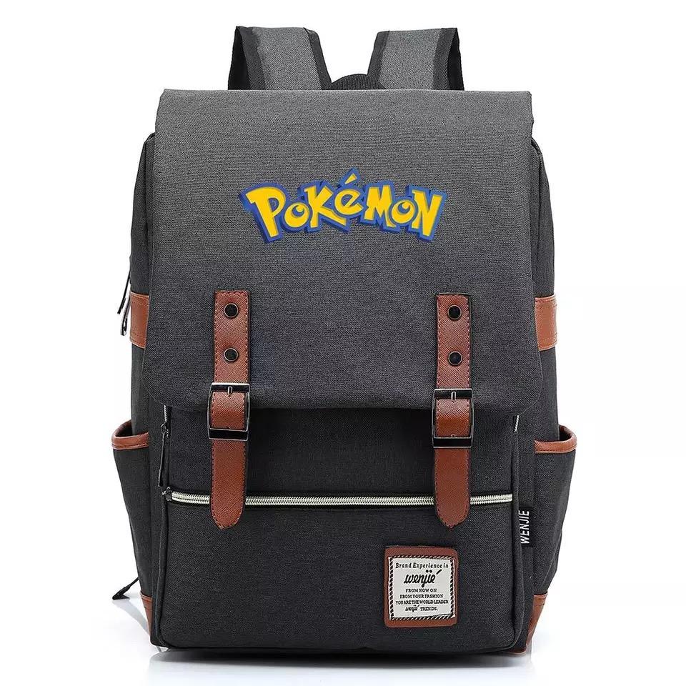 Pokemon Pikachu Canvas Travel Backpack School Notebook Bag