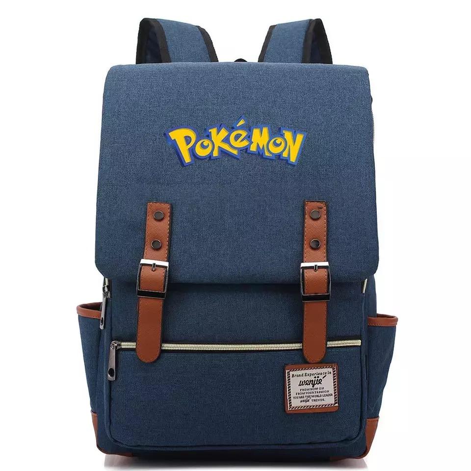 Pokemon Pikachu Canvas Travel Backpack School Notebook Bag