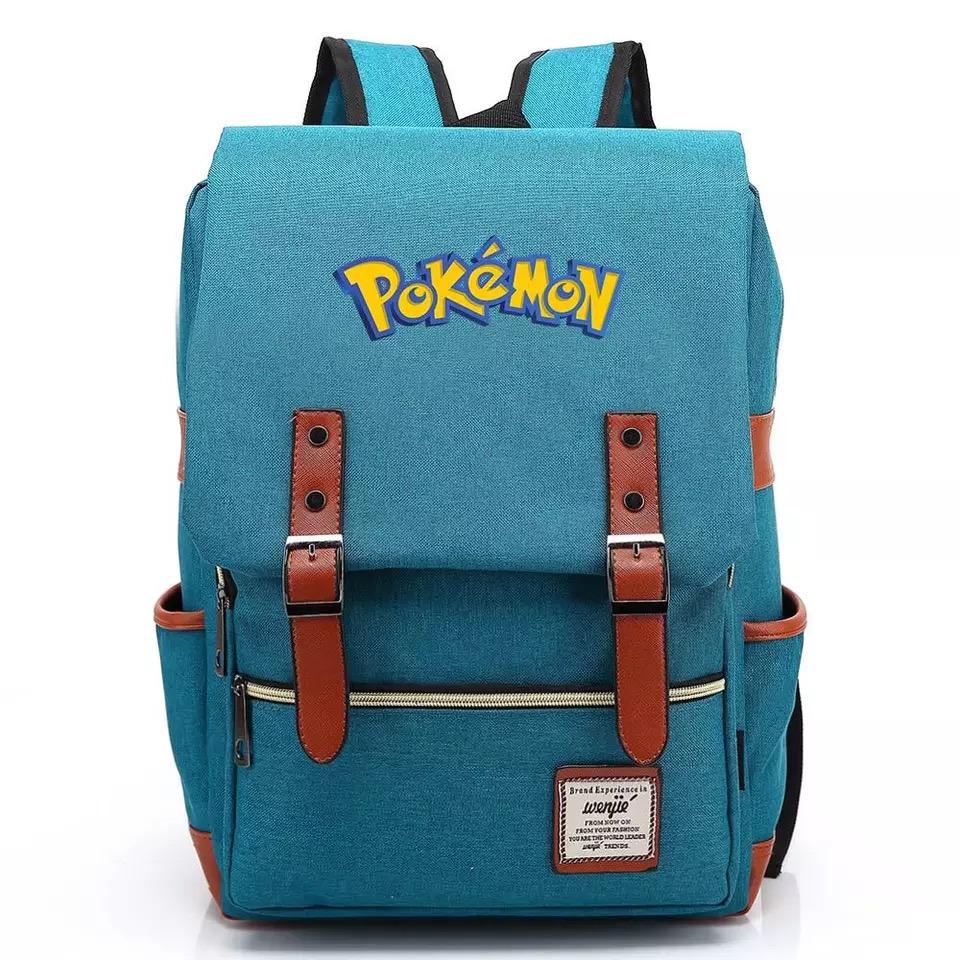 Pokemon Pikachu Canvas Travel Backpack School Notebook Bag