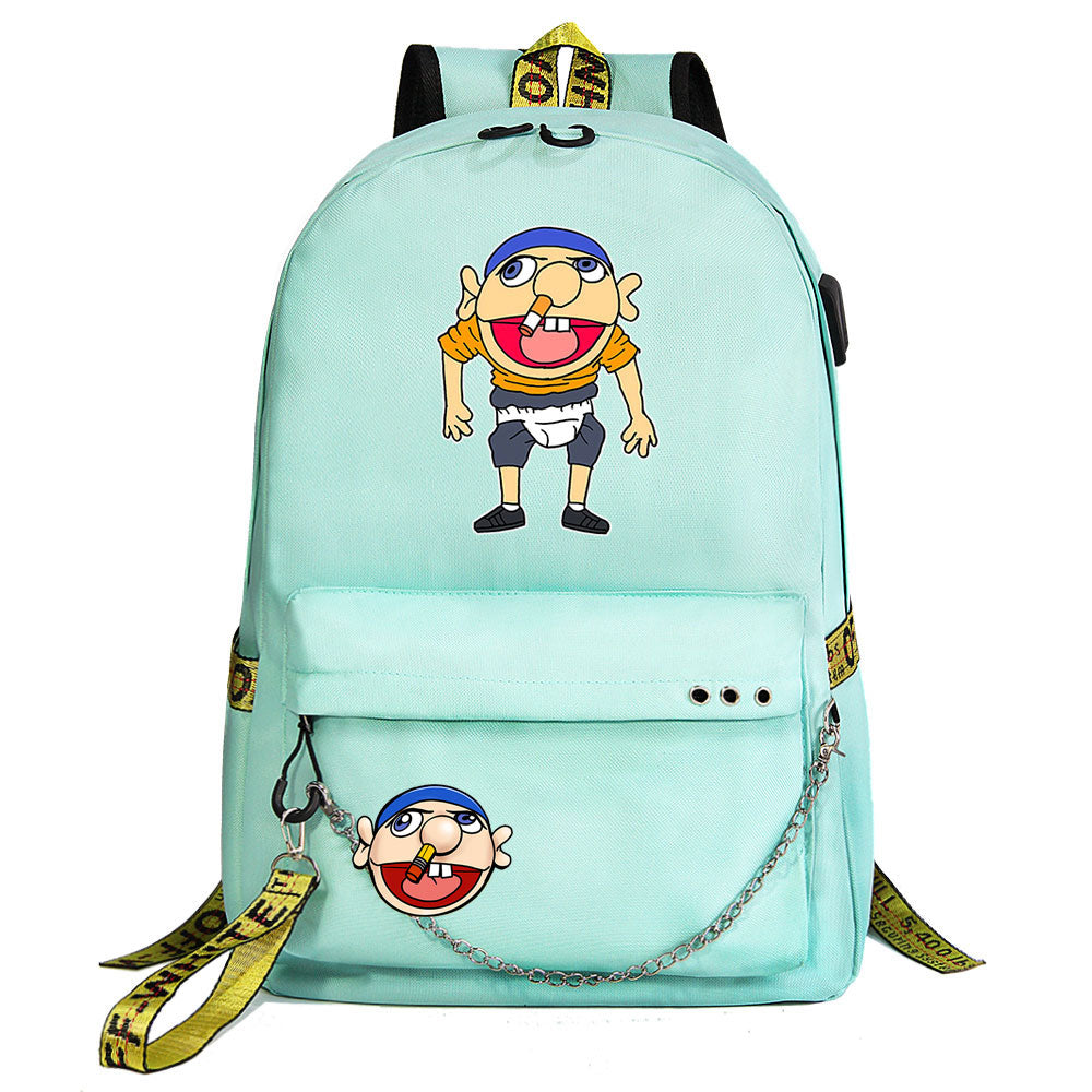 Jeffy USB Charging Backpack Shoolbag Notebook Bag Gifts for Kids Students