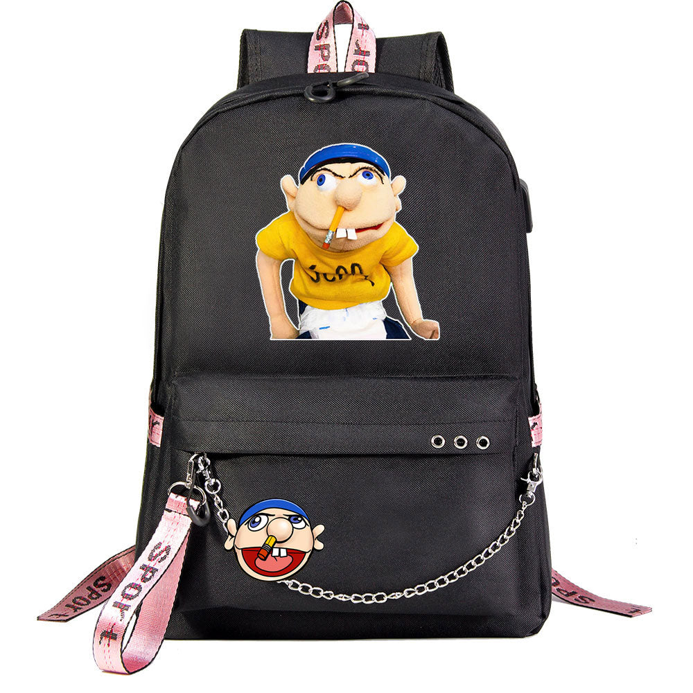 Jeffy USB Charging Backpack Shoolbag Notebook Bag Gifts for Kids Students