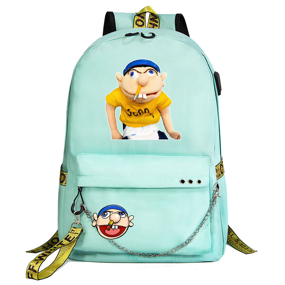 Jeffy USB Charging Backpack Shoolbag Notebook Bag Gifts for Kids Students