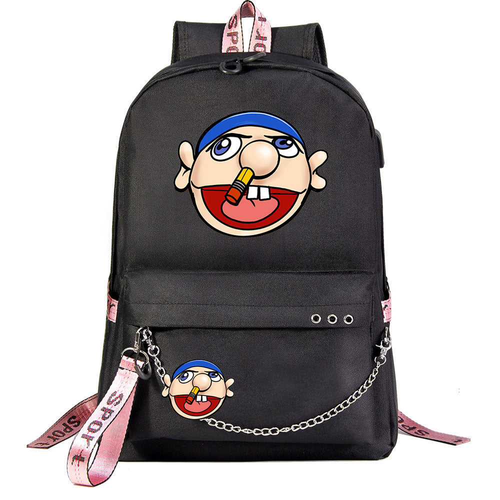 Jeffy USB Charging Backpack Shoolbag Notebook Bag Gifts for Kids Students