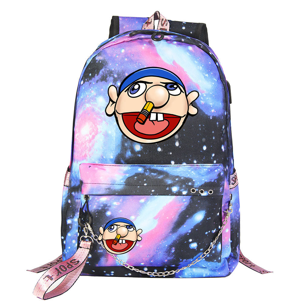 Jeffy USB Charging Backpack Shoolbag Notebook Bag Gifts for Kids Students