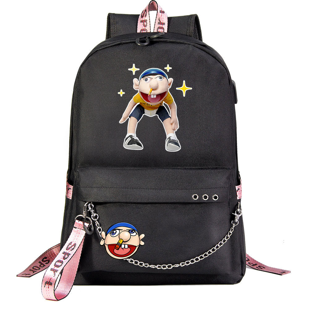 Jeffy USB Charging Backpack Shoolbag Notebook Bag Gifts for Kids Students