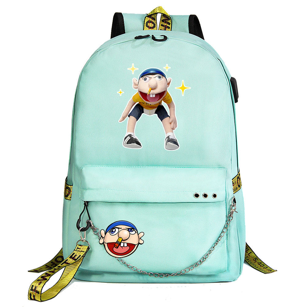 Jeffy USB Charging Backpack Shoolbag Notebook Bag Gifts for Kids Students