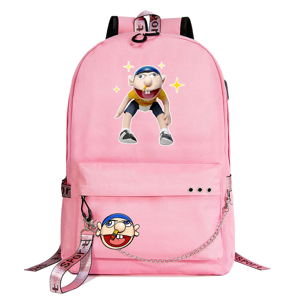 Jeffy USB Charging Backpack Shoolbag Notebook Bag Gifts for Kids Students