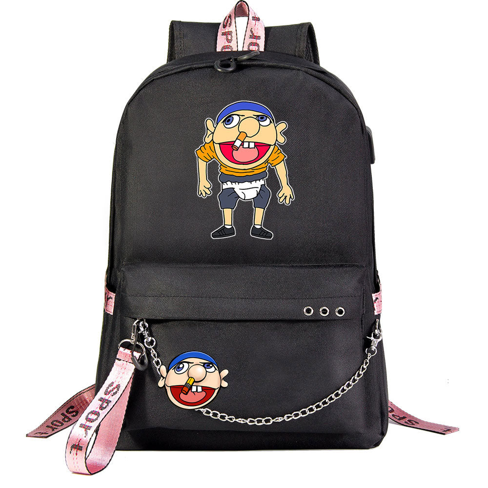 Jeffy USB Charging Backpack Shoolbag Notebook Bag Gifts for Kids Students