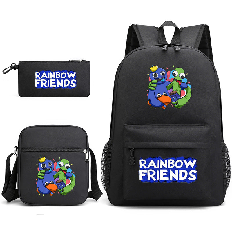 Rainbow Friends #2 SchoolBag Backpack Shoulder Bag Book Pencil Bags  3pcs Set